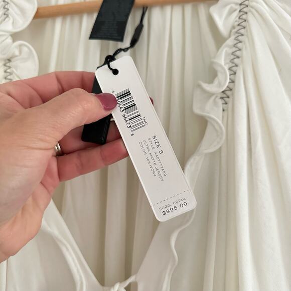 Donna Karan Ultra Matte Jersey Open Side Blouse White S - Picture 5 of 9